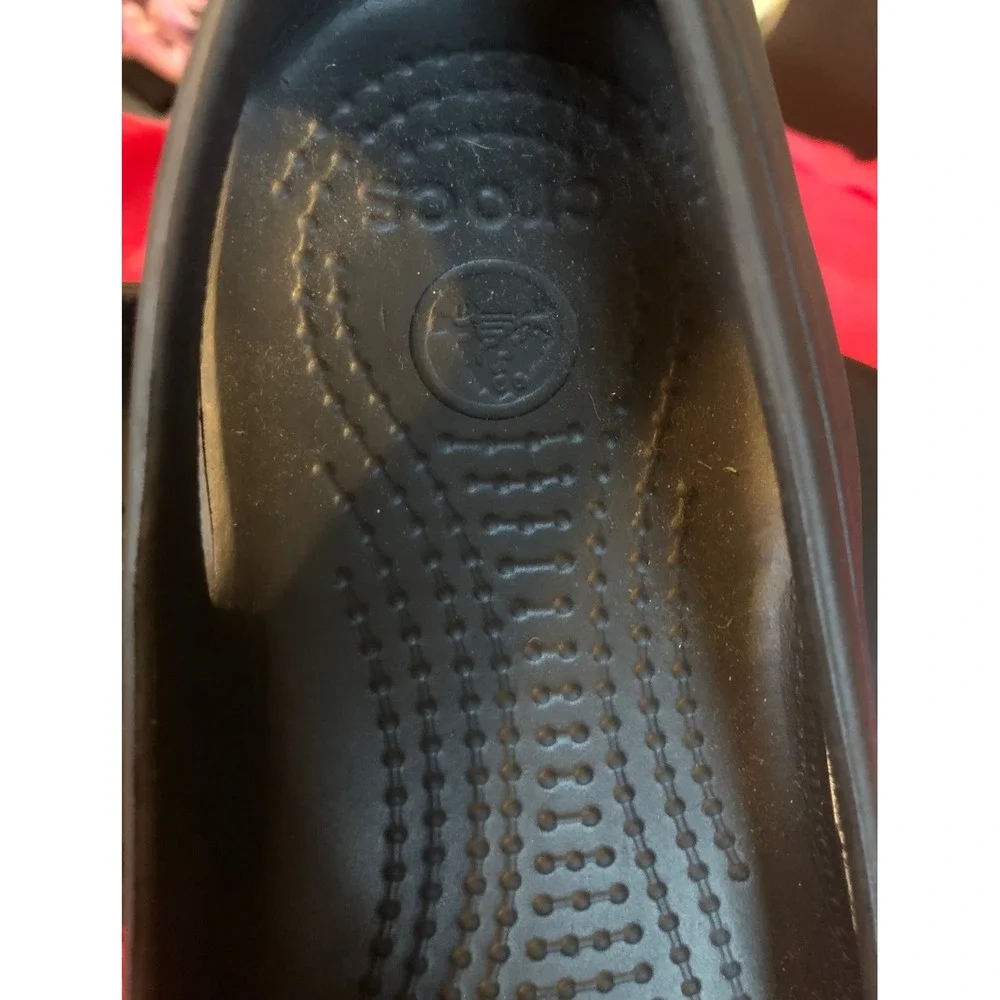 Crocs Kadee Work Flat Black Slip Resistant Comfort Ballet Shoes Womens 6